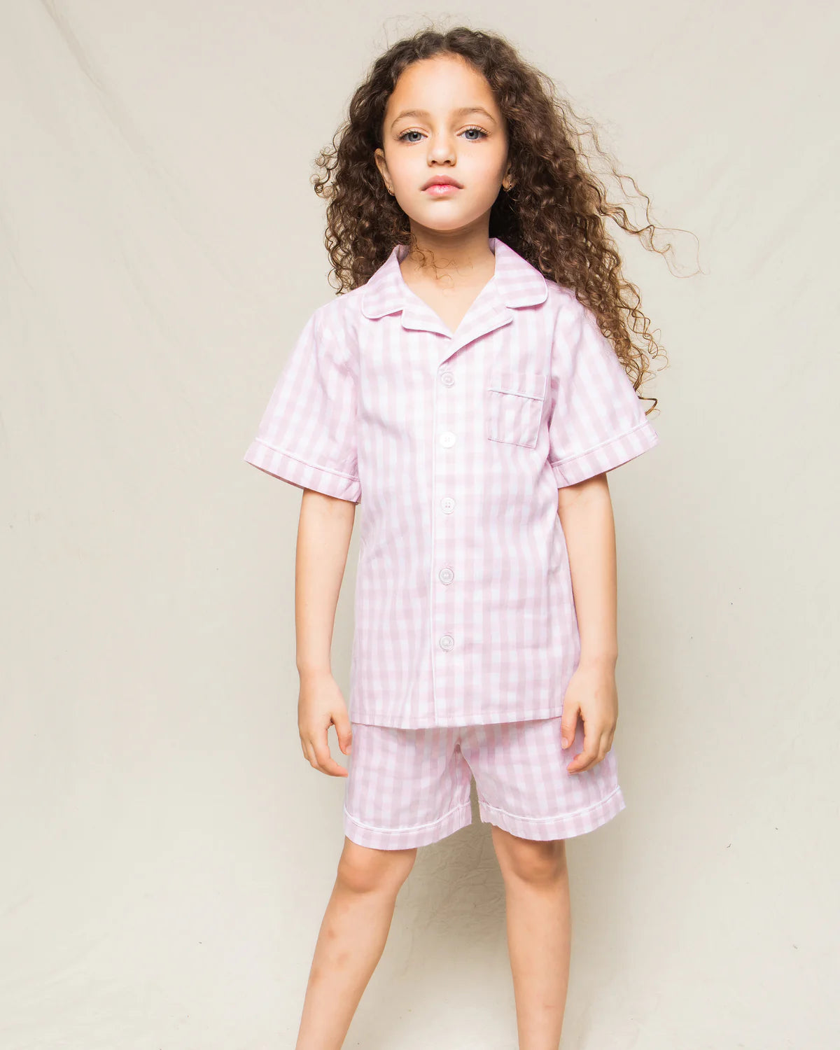 Pink Gingham - Twill Pajama Short Set