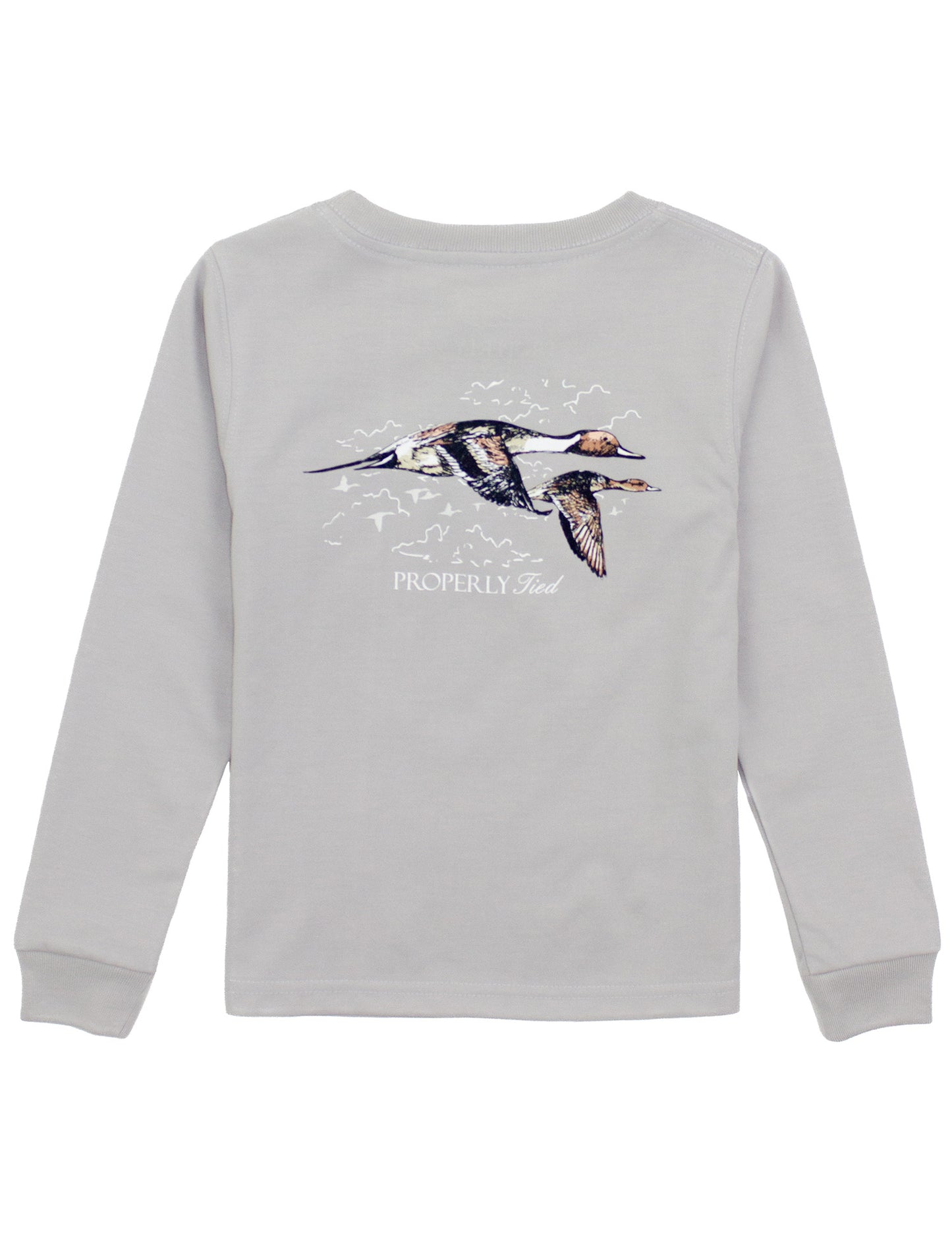 Properly Tied L/S Tee - Pintails on Ice Grey