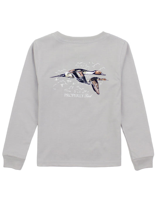 Properly Tied L/S Tee - Pintails on Ice Grey