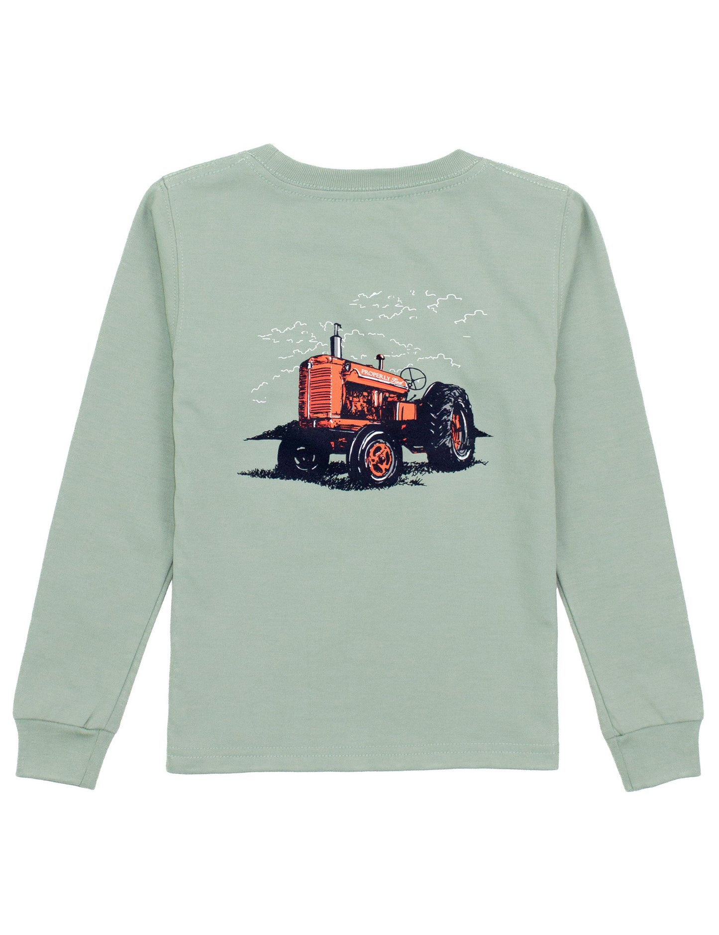 Properly Tied L/S Tee - Tractor on Sage