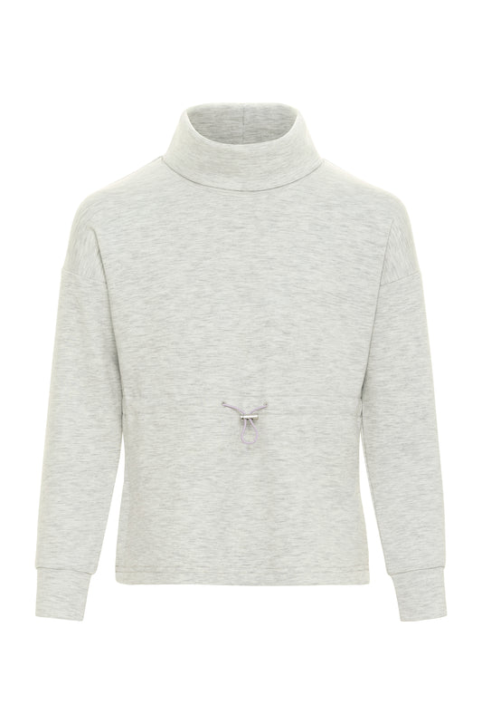 Pleat Nell Top - Grey & Lilac Cozy