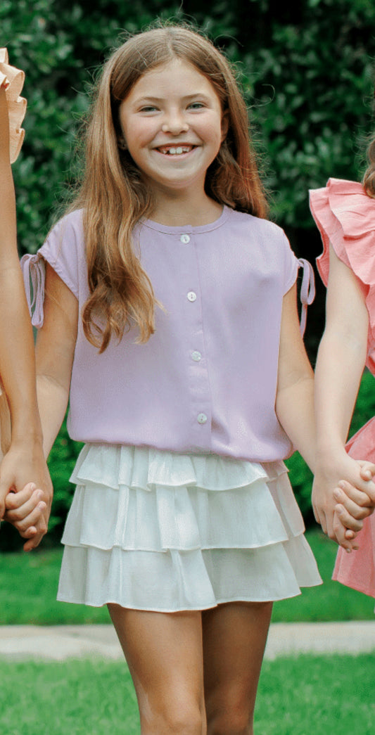Pleat Maggie Top - Lilac