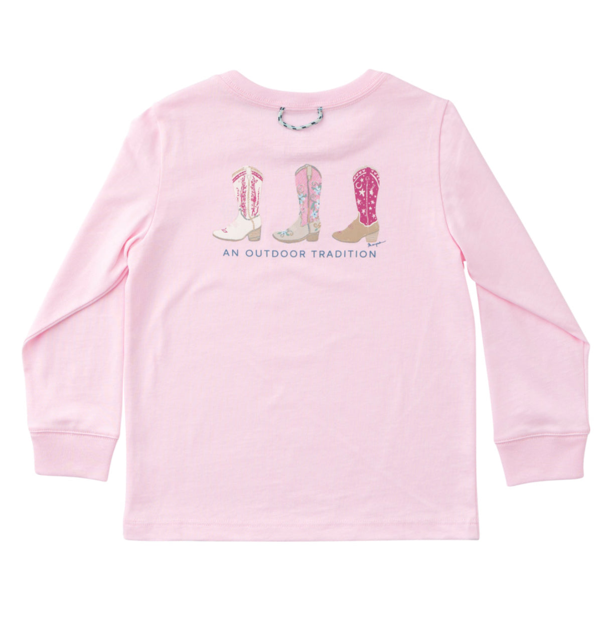 Cotton Tee - Pink Tulle Cowgirl Boots