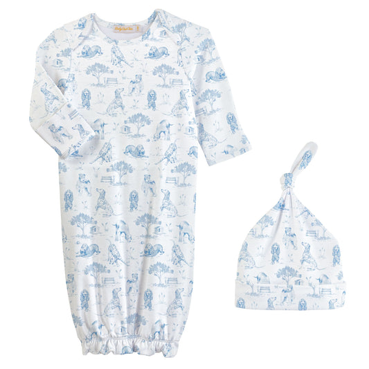 Barking Bliss Blue Pima - Gown & Hat Set