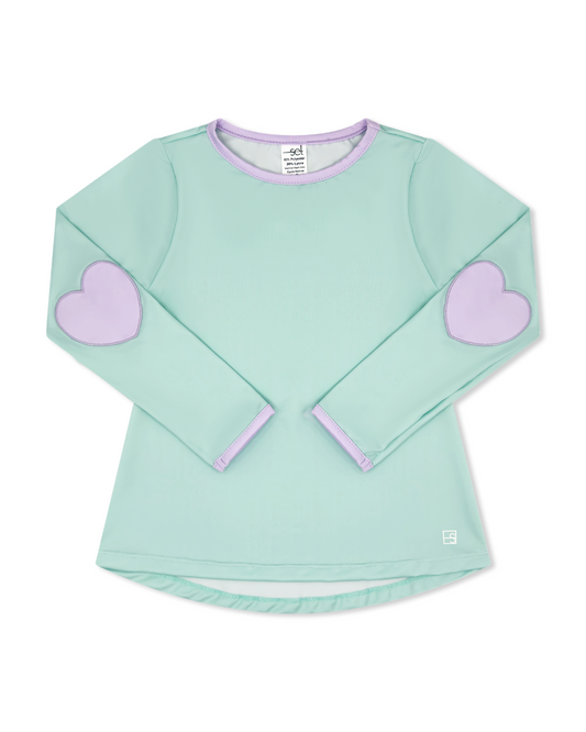 Kylie Top L/S - Cool Mint, Petal Purple
