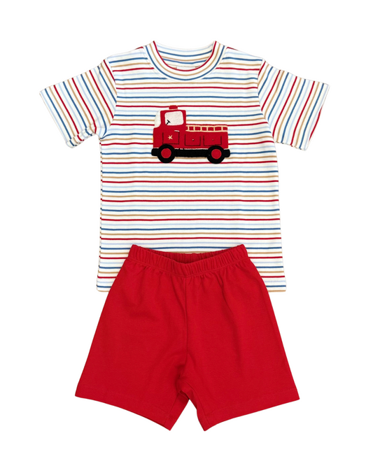 Squiggles - Firetruck Short Set