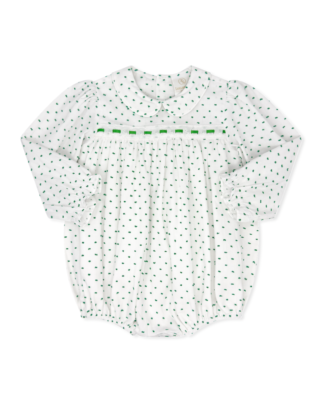 Mistletoe Green Swiss Dot - 1956 Ribbon Bubble