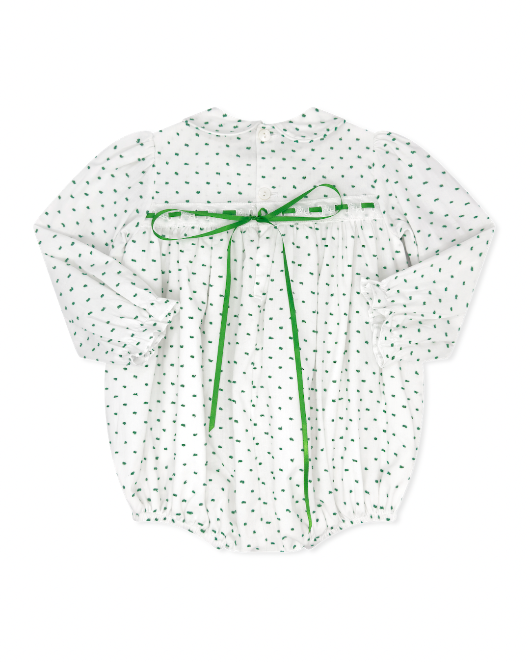 Mistletoe Green Swiss Dot - 1956 Ribbon Bubble