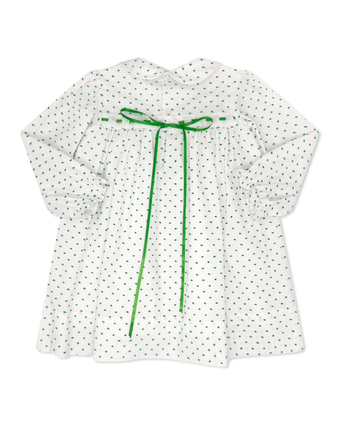Mistletoe Green Swiss Dot - 1956 Ribbon Dress
