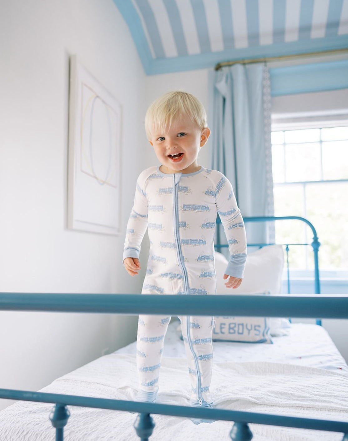 Trains - Bamboo Zippered Romper