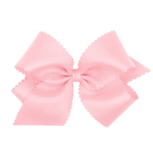 King Scalloped Grosgrain Hair Bow (Multiple Colors)