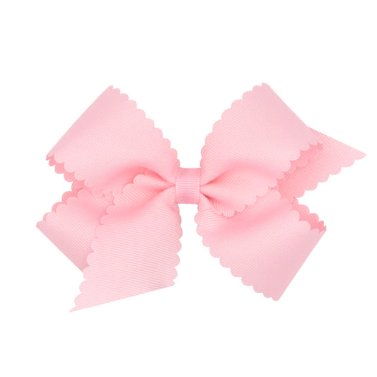 Medium Scalloped Grosgrain Hair Bow (Multiple Colors)
