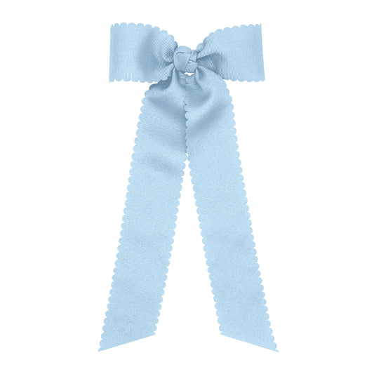 Medium Scalloped Grosgrain Streamer Bow (Multiple Colors)