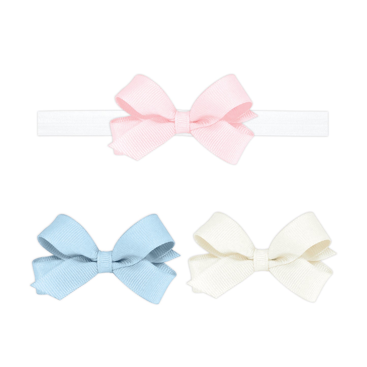 Tiny Grosgrain Bow 3 Pack with Add-A-Bow Band
