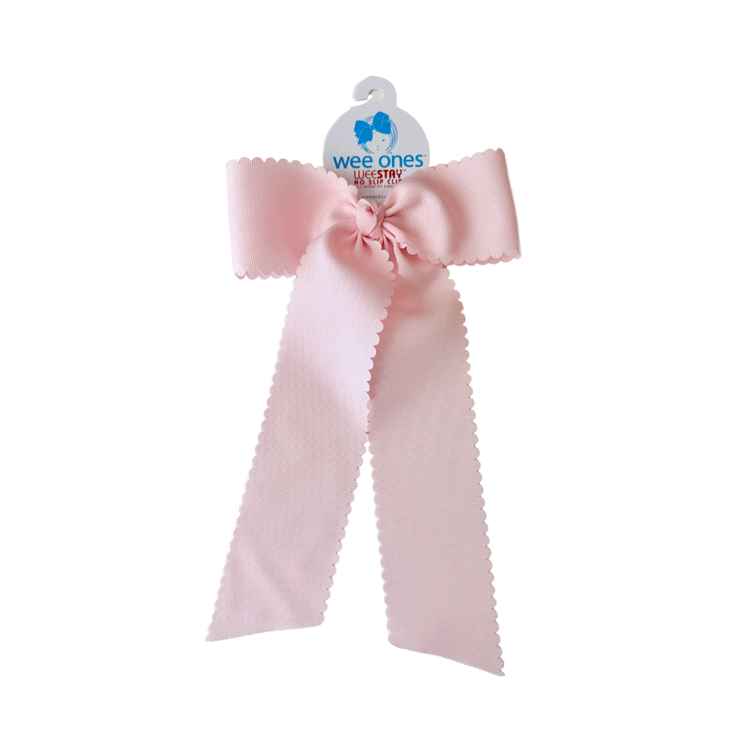 King Scalloped Grosgrain Streamer Bow (Multiple Colors)