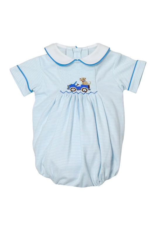 Silas Knit Smocked Bubble - Labrador