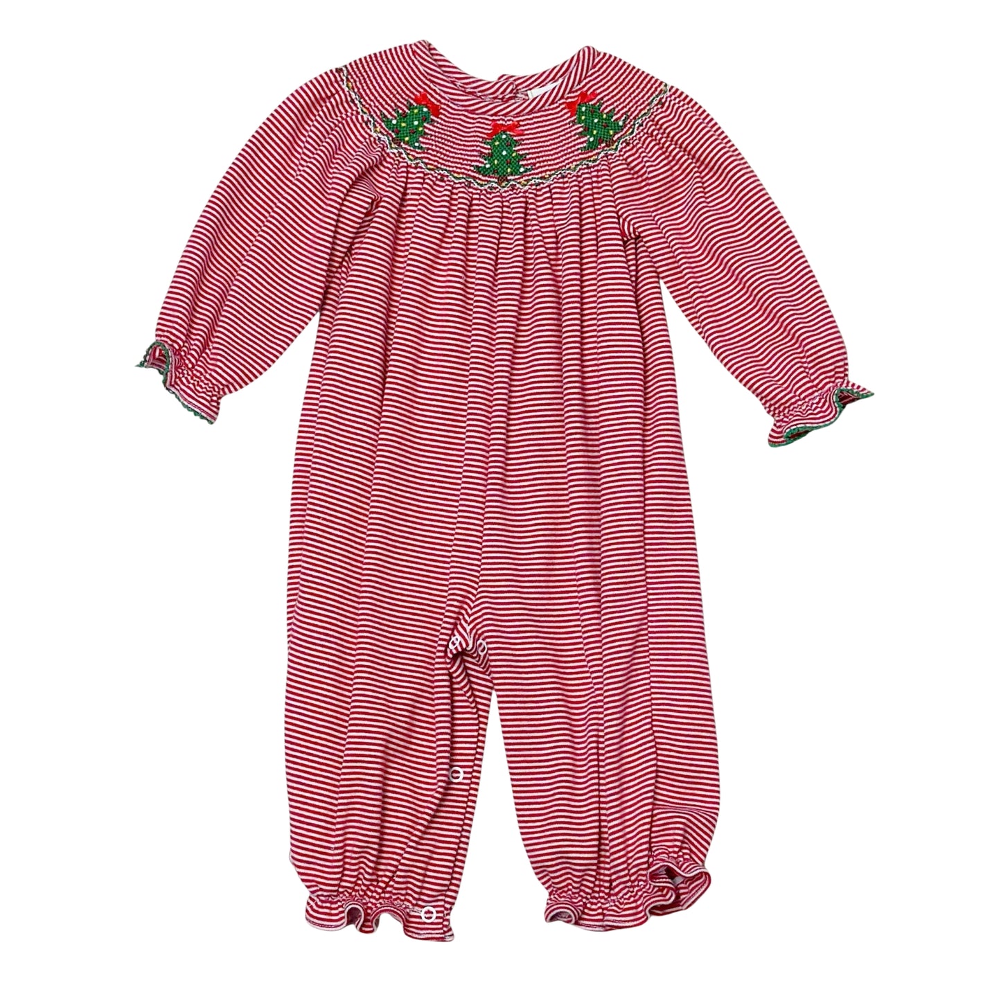 Christmas Tree Smocked Bitty Stripe Knit - Billie Bishop Buble