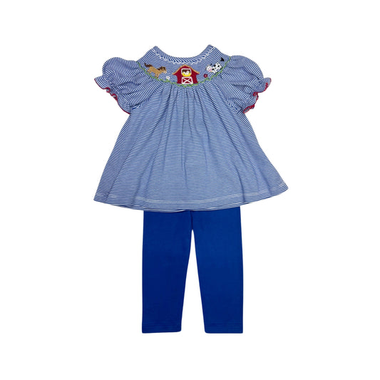 Farm Smocked Bitty Stripe Knit - Bishop Legging Set