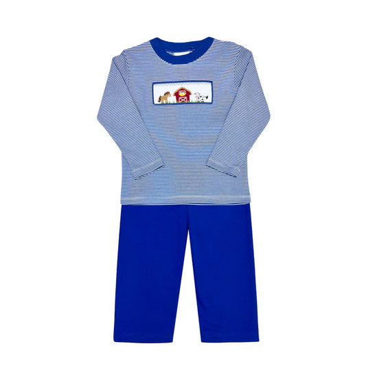 Farm Smocked Bitty Stripe Knit - Pant Set