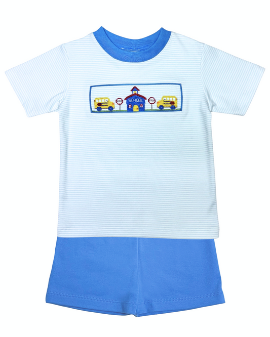 School House Smocked Knit Short Set