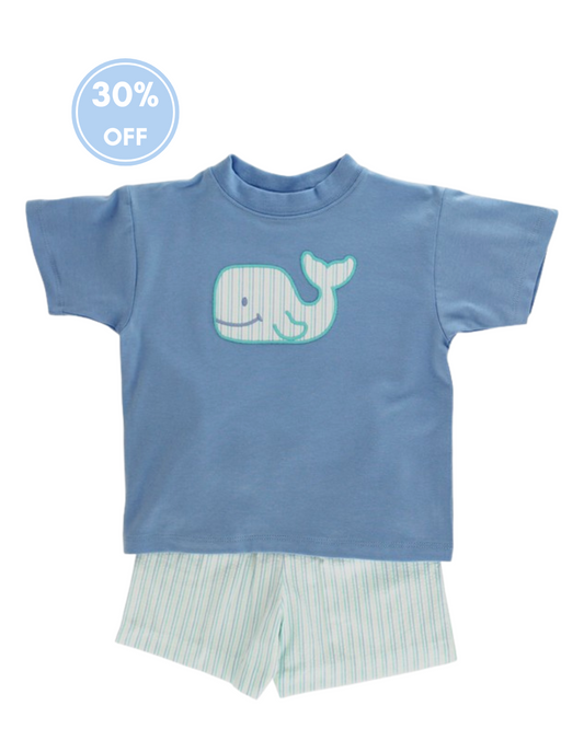 Wally Whale Boys Short Set