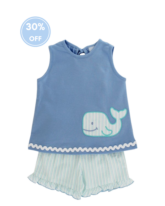 Wally Whale Girls Short Set