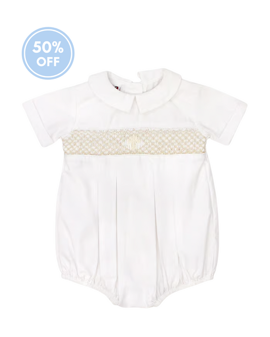 Ivory Christening - Smocked Dressy Bubble