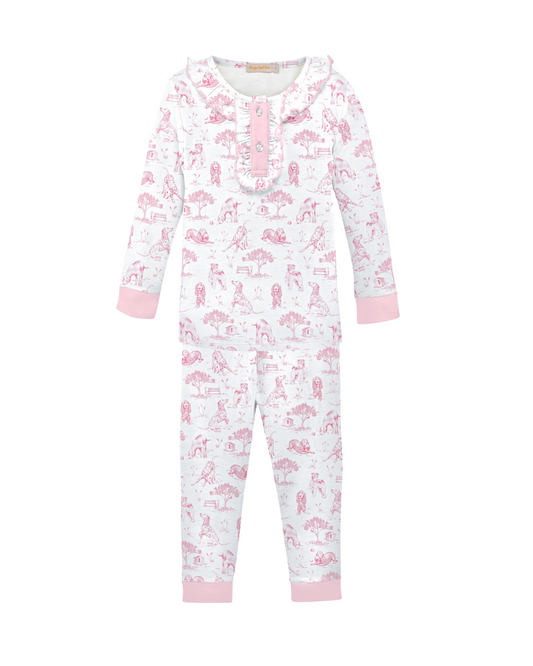 Barking Bliss Pink Pima - PJ Set w/Ruffles