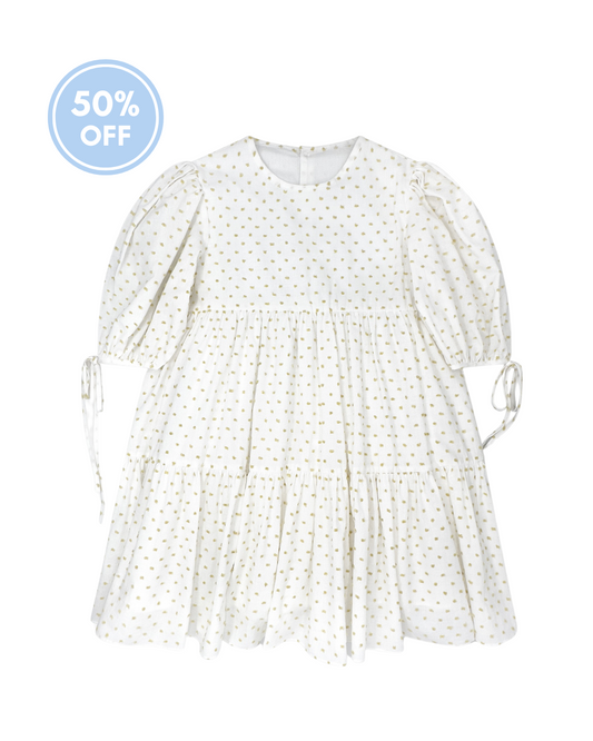 Beth Dress - Ecru Swiss Dot
