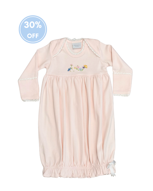 Squiggles - Bluebird Song Light Pink Infant Gown