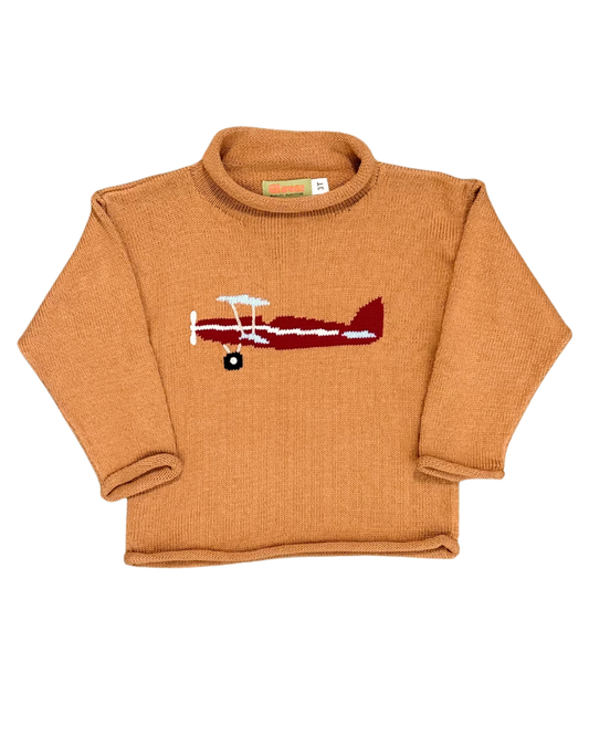 Claver Sweater - Stearman Plane on Camel