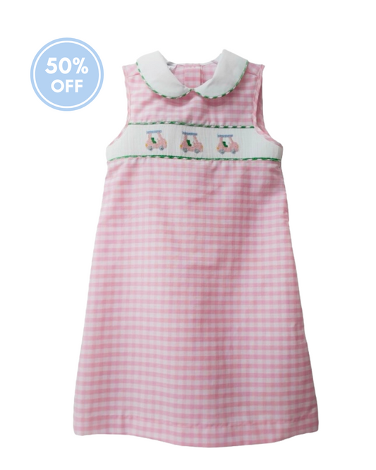 Smocked Golf Pink Gingham Dress
