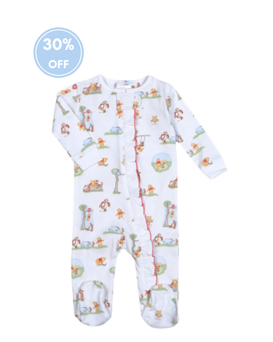 Winnie the Pooh - Honey Bear Pima Zipper Footie - Pink