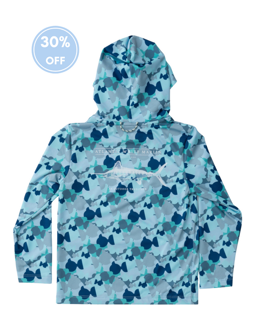 Pro Performance Hoodie Fishing Tee - Blue Prodoh Camo