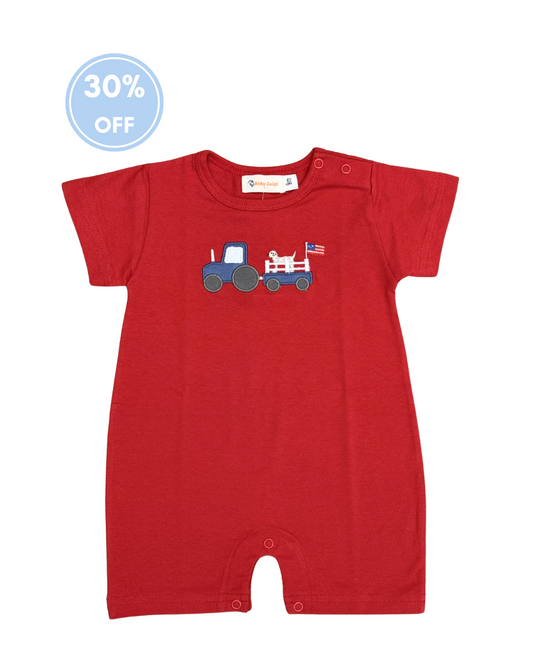 Luigi Tractor w/Lab and Flag Romper