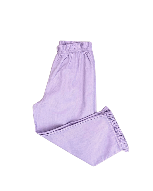 Luigi Corduroy Ruffle Pants - Lavender