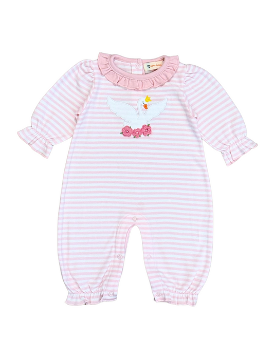 Luigi Swan Ruffled Romper