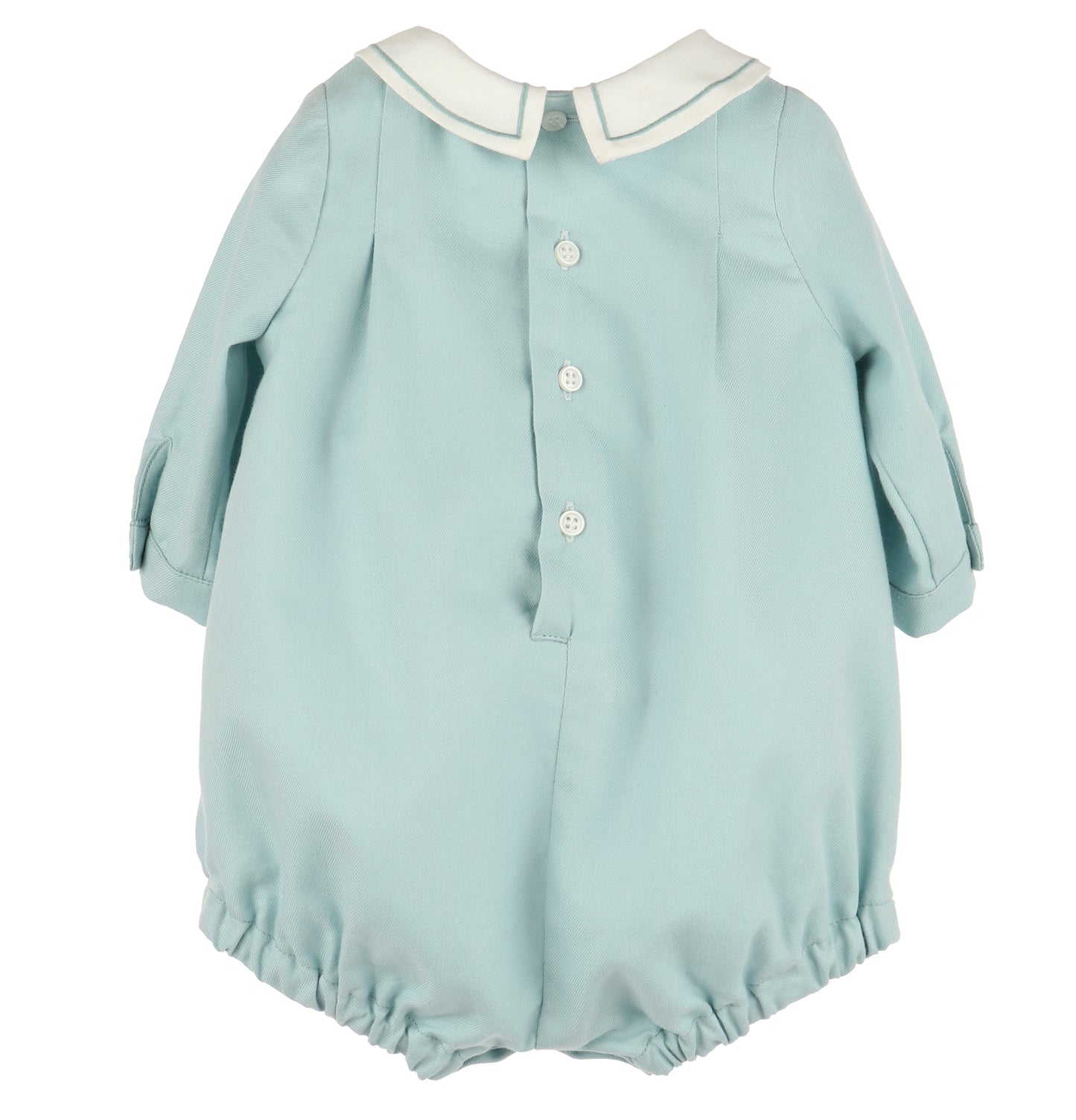Smocked Boy Bubble - Teal Green