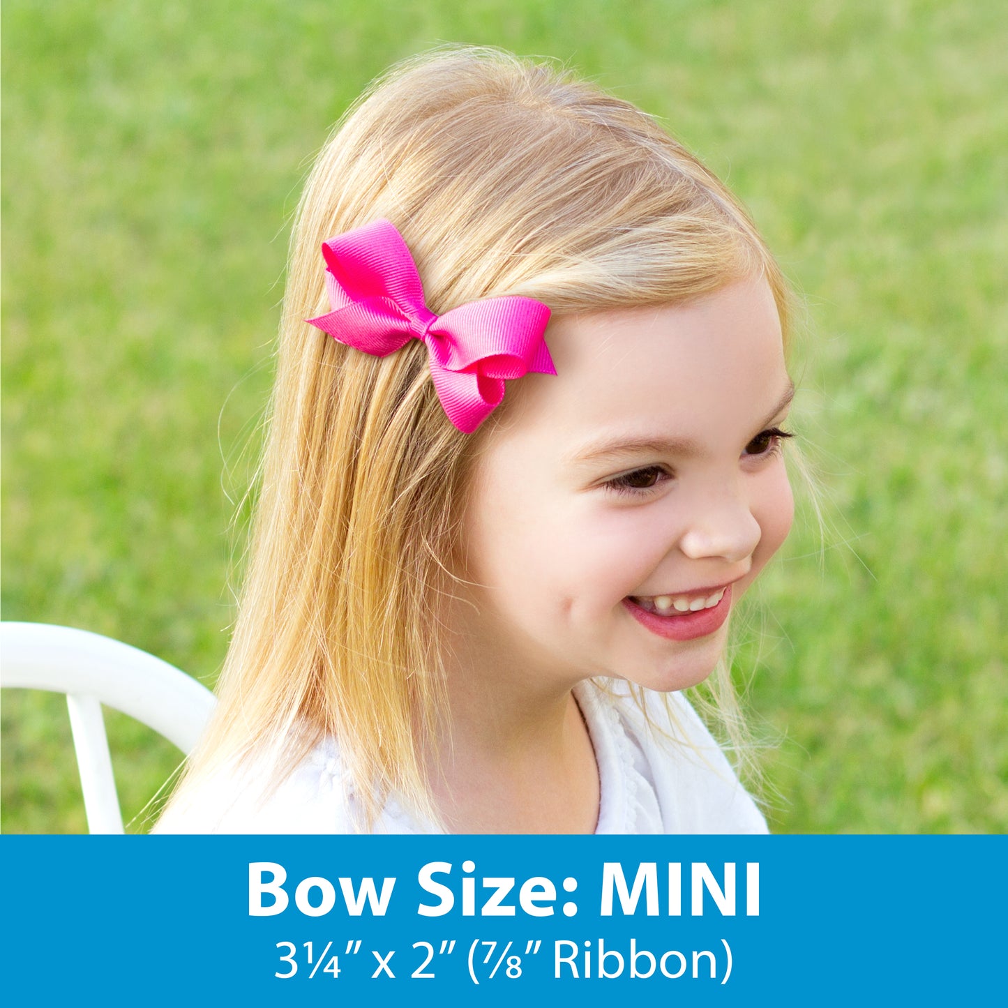 Mini Moonstitch Grosgrain Hair Bow (Multiple Colors)