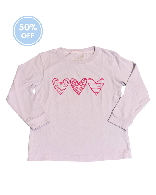 Light Purple Heart Trio Long Sleeve T-shirt