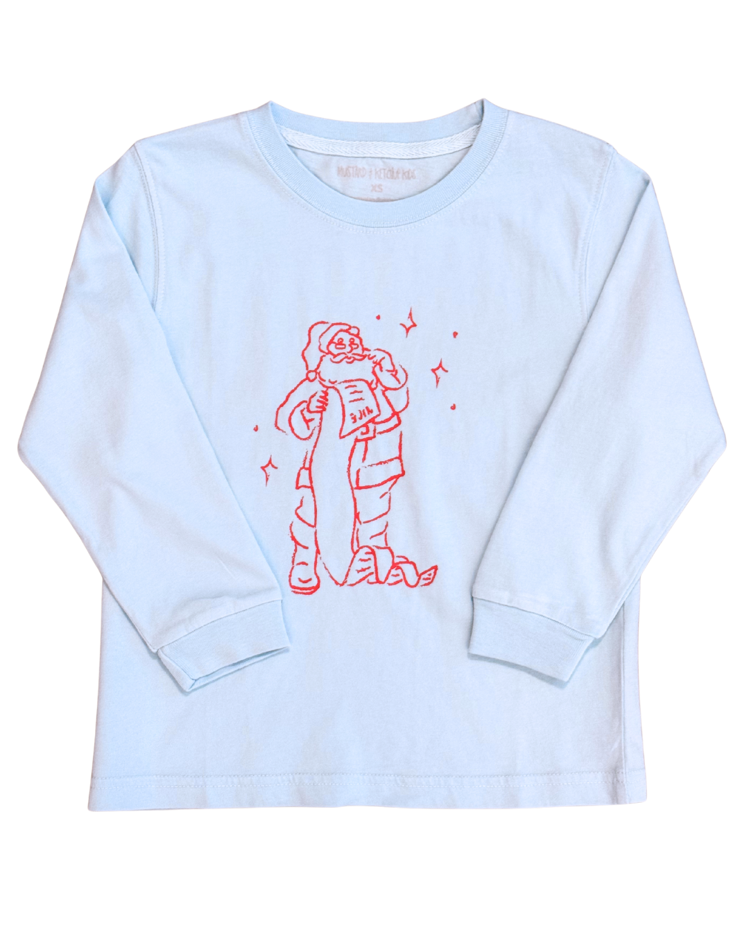 Santa's Good List L/S Tee - Light Blue