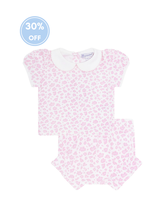 Pink Cheetah Print Pima Diaper Set