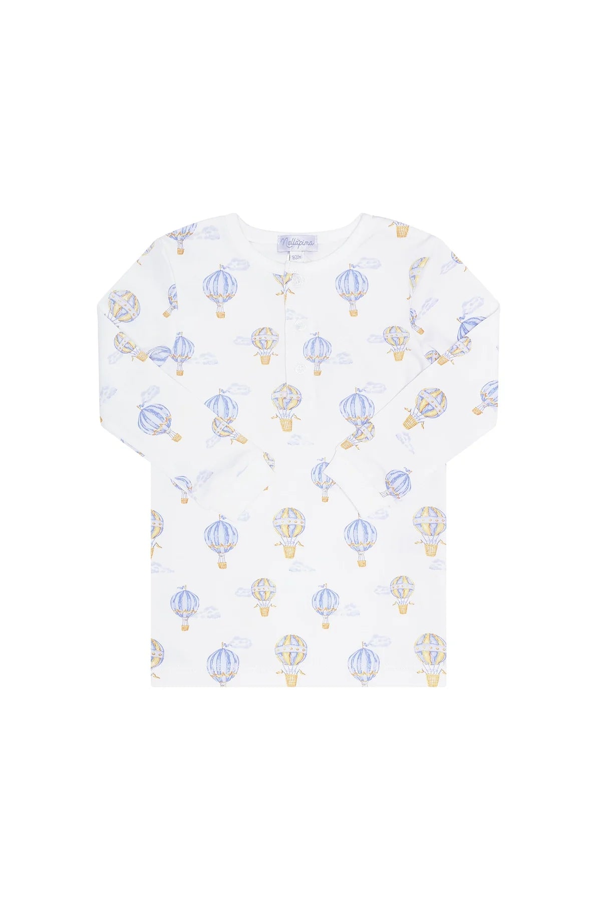 Blue Balloons Print Pima Pajama Set