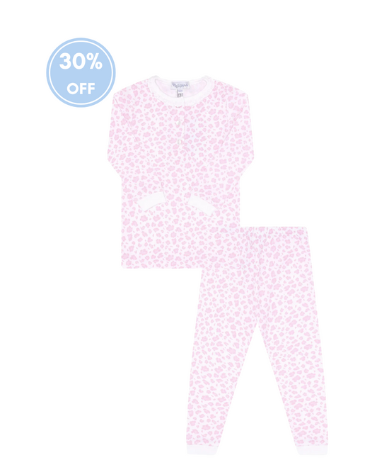 Pink Cheetah Print Pima Pajama Set