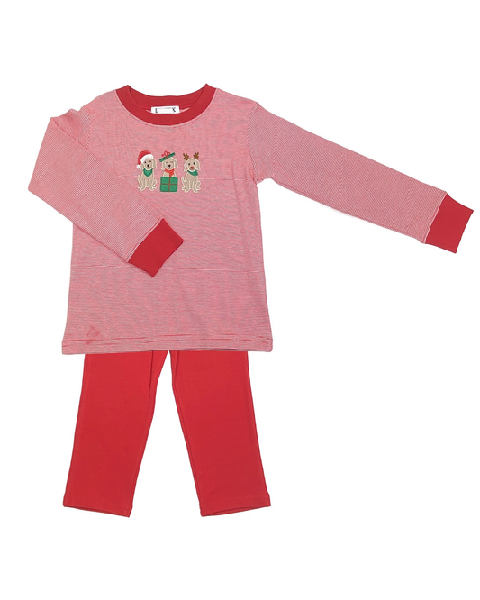 Christmas Dog Trio Knit - Pants Set