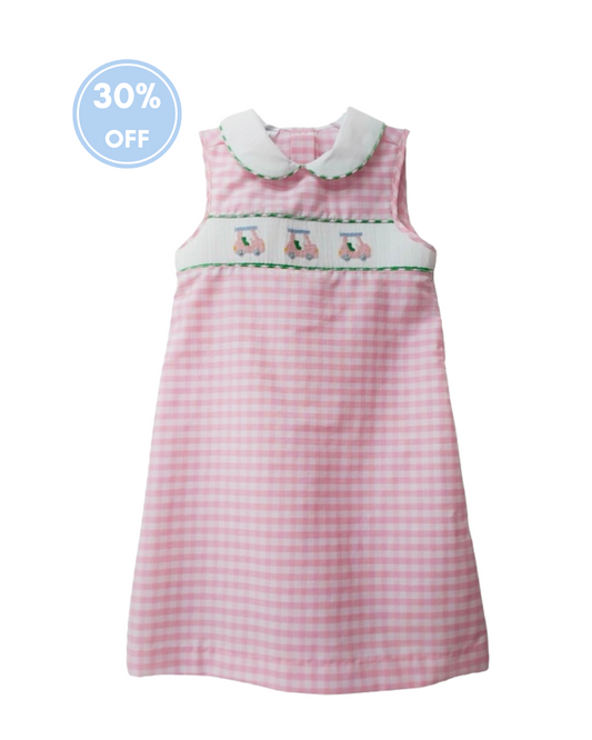 Smocked Golf Pink Gingham Dress