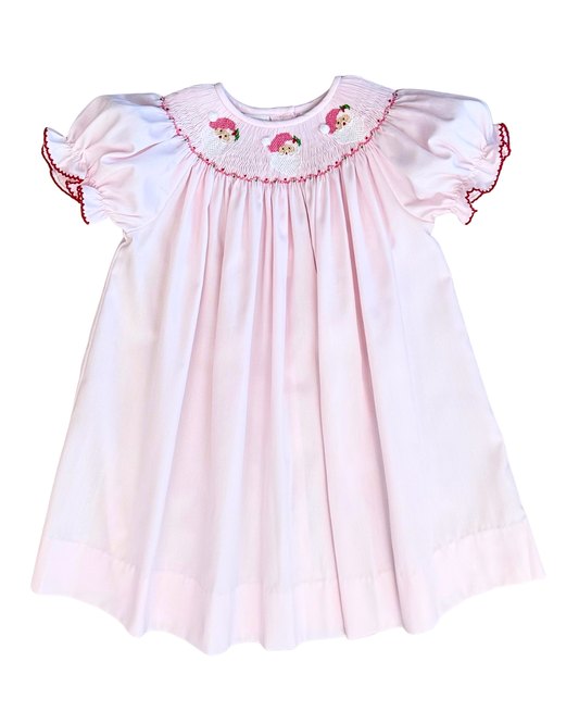 Pink Smocked Santa - Emma Bishop Dress