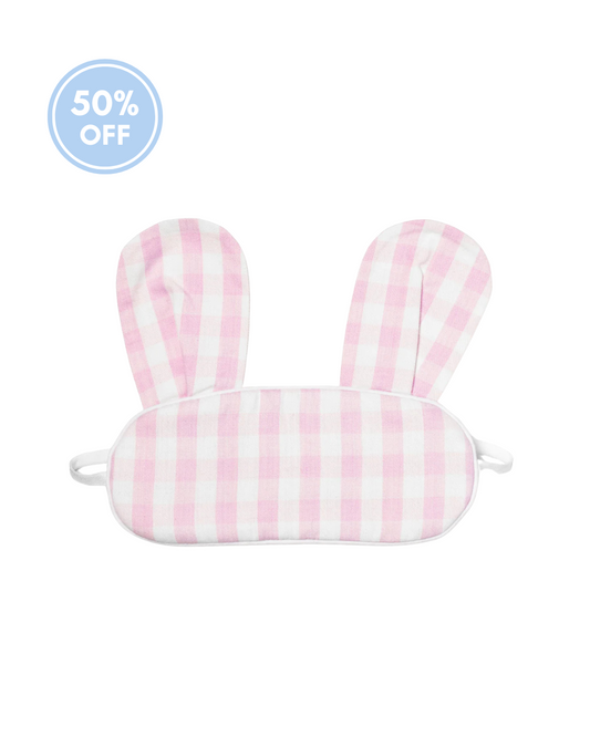 Pink Gingham - Bunny Twill Sleep Mask