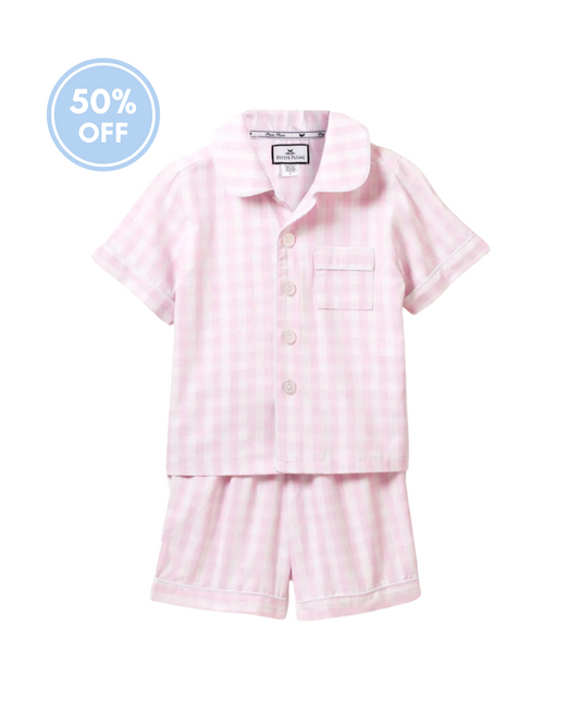 Pink Gingham - Twill Pajama Short Set