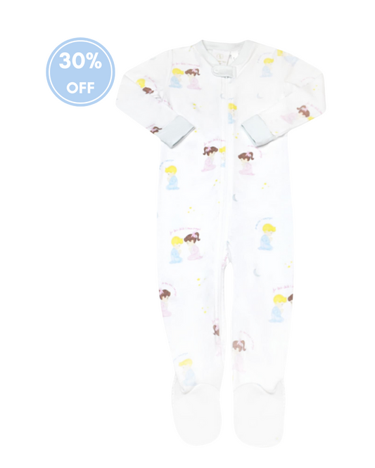 Once Upon a Time Footie - For This Child Print with Blue